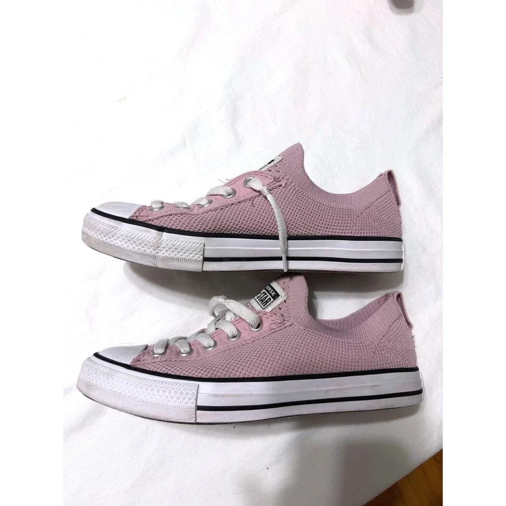 Converse Chuck Taylor All Star Shoreline Pink Knit Low Top Shoes A09072F Size 2Y
